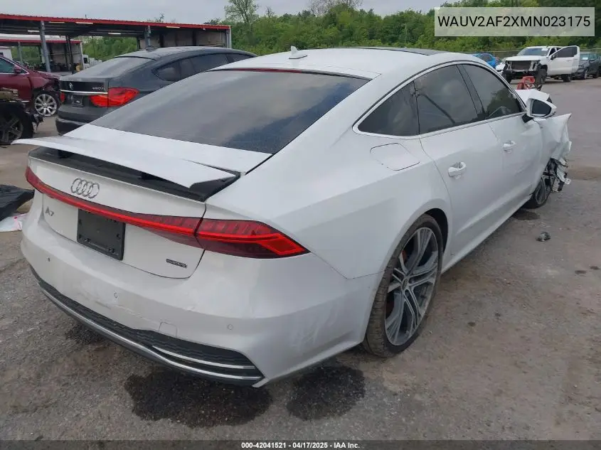 2021 Audi A7 Sportback Prestige 55 Tfsi Quattro S Tronic VIN: WAUV2AF2XMN023175 Lot: 42041521