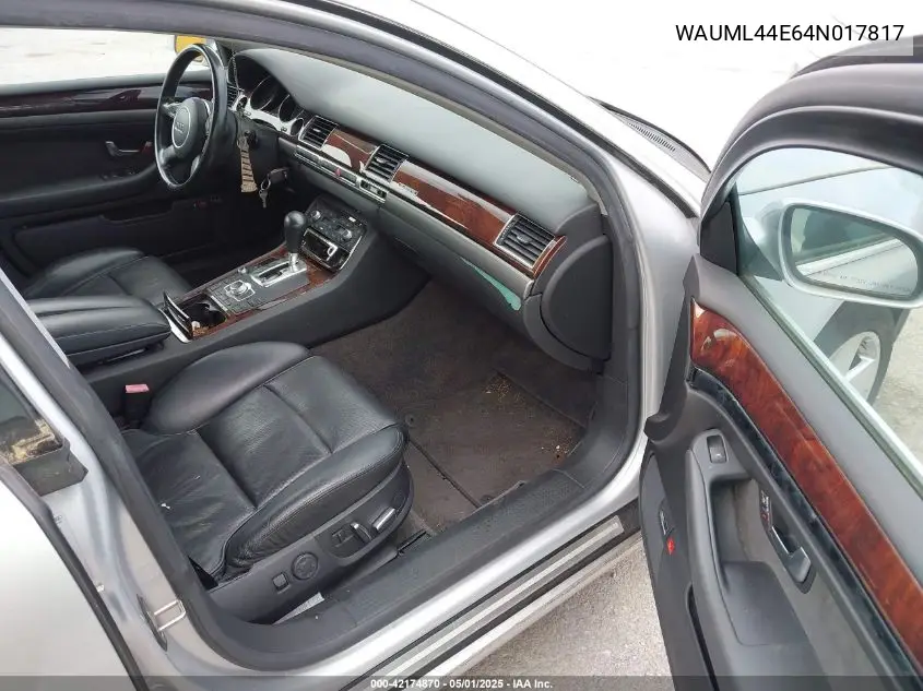 2004 Audi A8 L 4.2 VIN: WAUML44E64N017817 Lot: 42174870