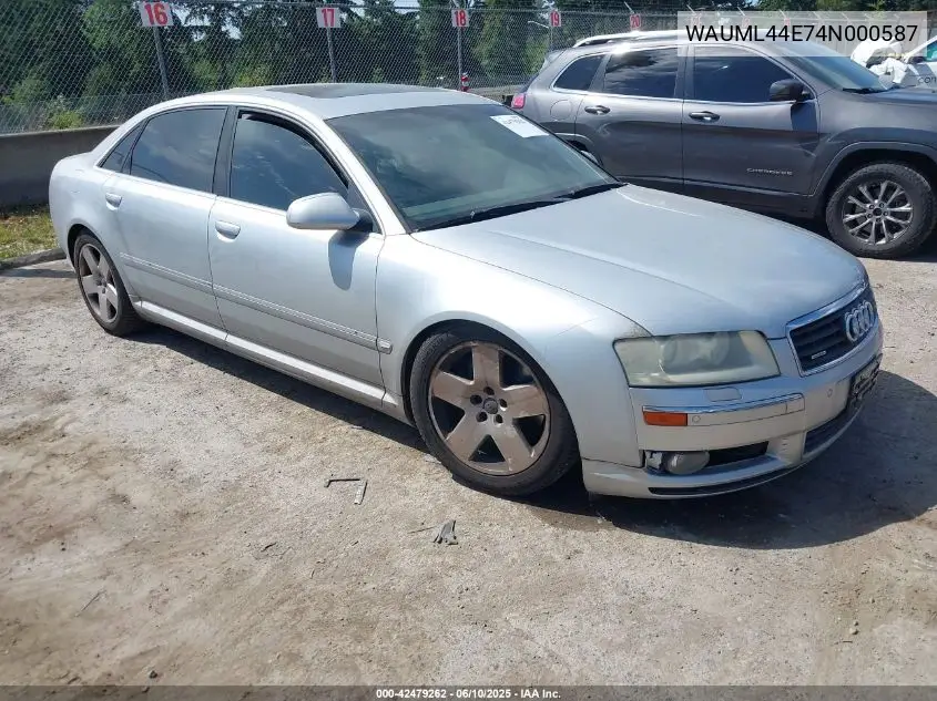 2004 Audi A8 L 4.2 VIN: WAUML44E74N000587 Lot: 42479262