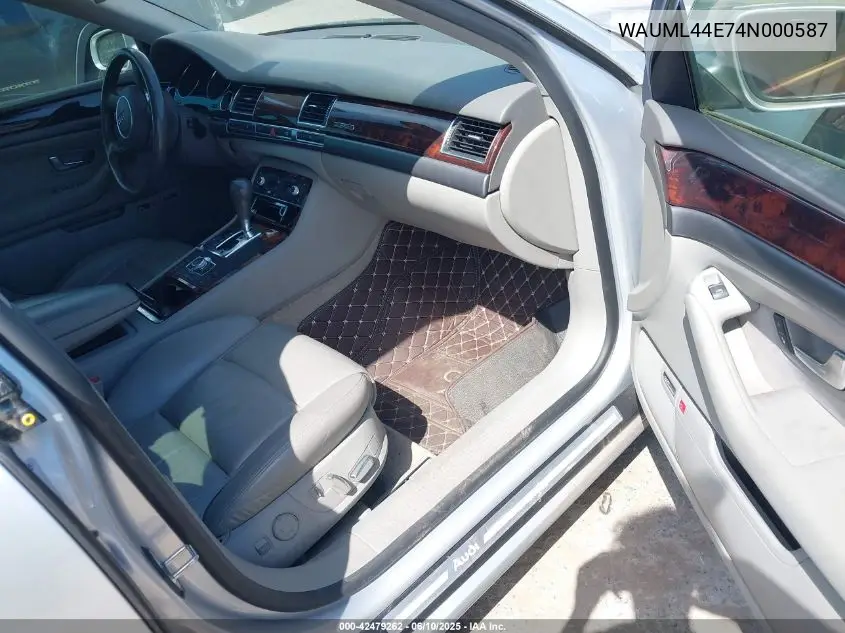 2004 Audi A8 L 4.2 VIN: WAUML44E74N000587 Lot: 42479262
