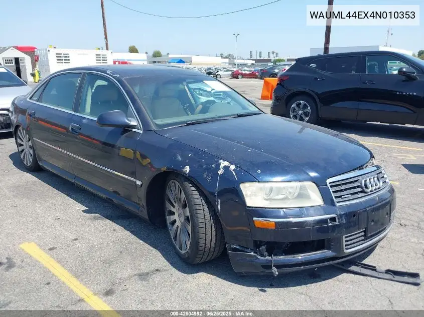2004 Audi A8 L 4.2 VIN: WAUML44EX4N010353 Lot: 42604992