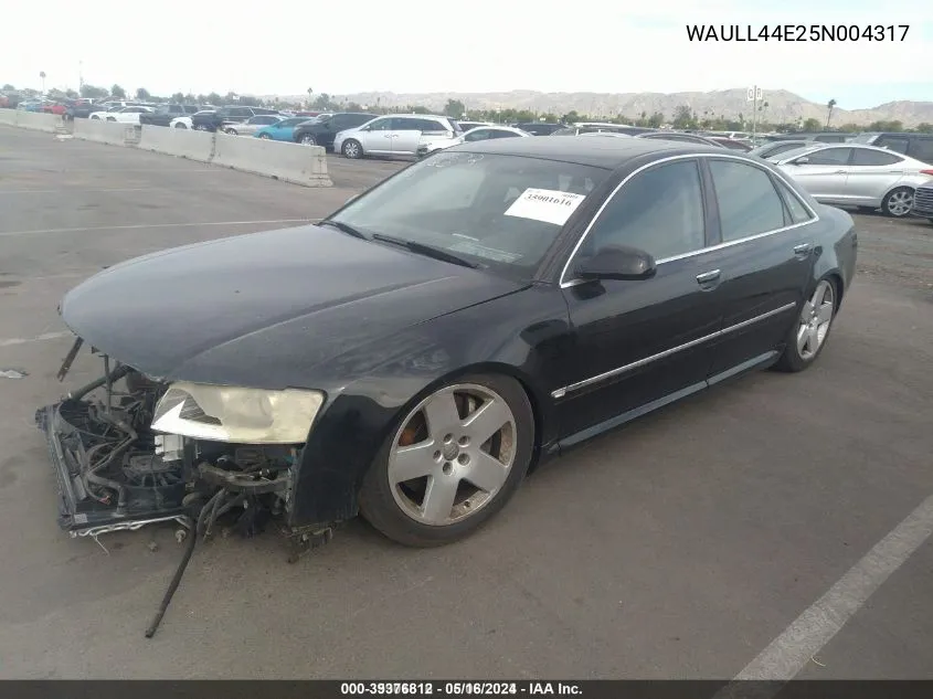 2005 Audi A8 4.2 (A6) VIN: WAULL44E25N004317 Lot: 39376812