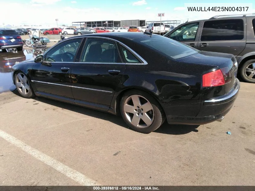 2005 Audi A8 4.2 (A6) VIN: WAULL44E25N004317 Lot: 39376812