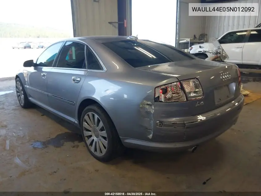 2005 Audi A8 4.2 VIN: WAULL44E05N012092 Lot: 42158516