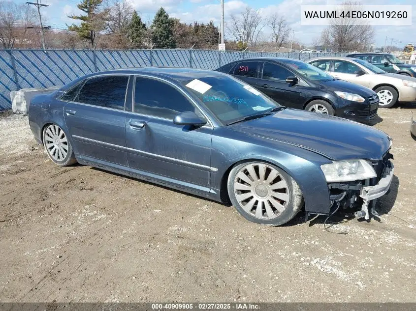 2006 Audi A8 L 4.2 VIN: WAUML44E06N019260 Lot: 40909905