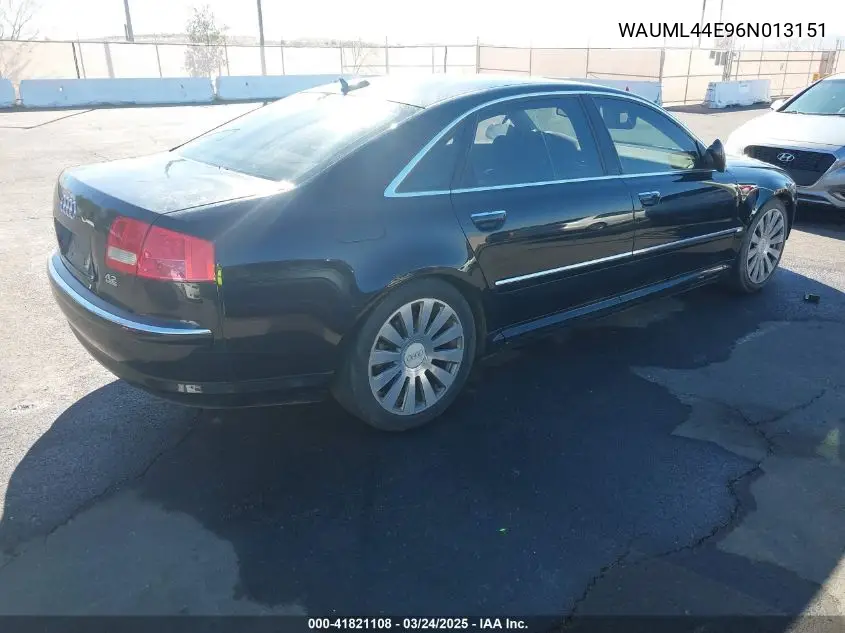 2006 Audi A8 L 4.2 VIN: WAUML44E96N013151 Lot: 41821108