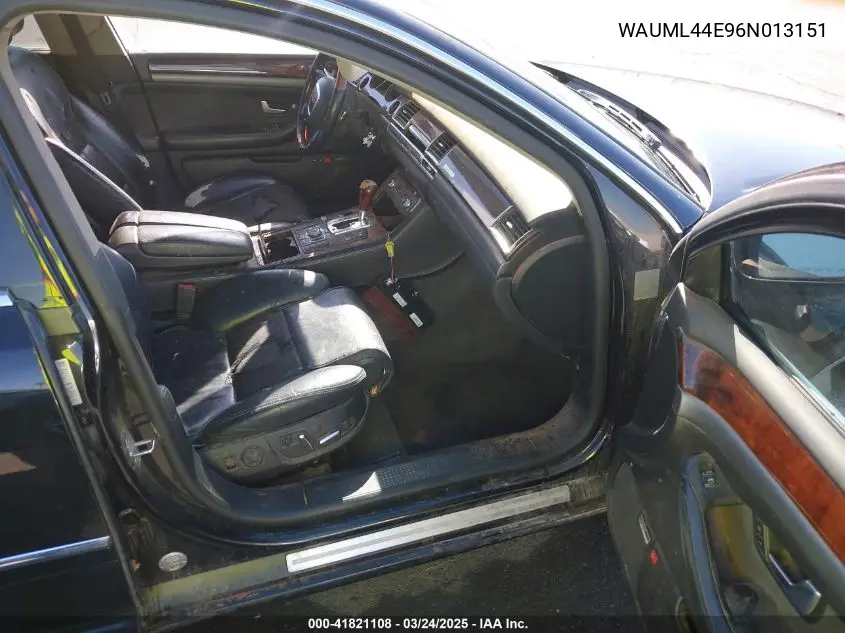 2006 Audi A8 L 4.2 VIN: WAUML44E96N013151 Lot: 41821108