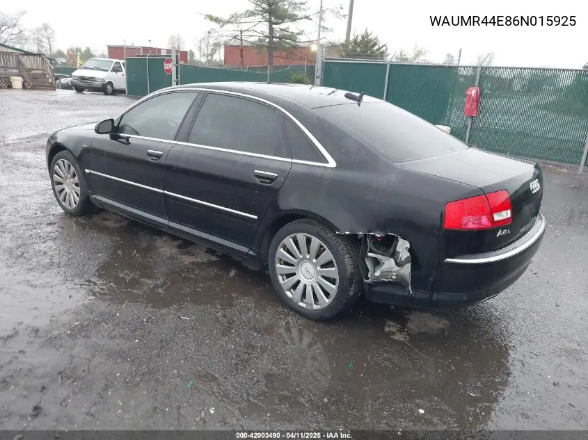 2006 Audi A8 W12 VIN: WAUMR44E86N015925 Lot: 42003490