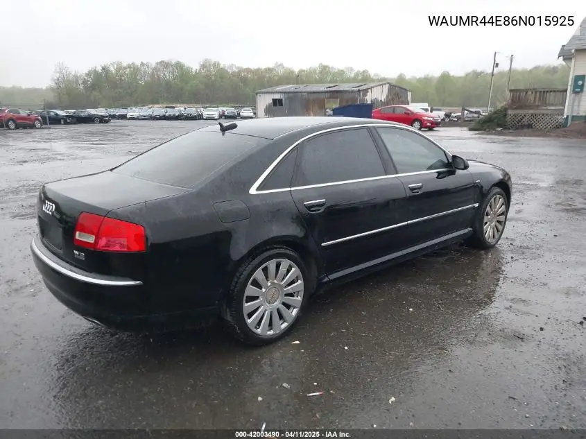 2006 Audi A8 W12 VIN: WAUMR44E86N015925 Lot: 42003490