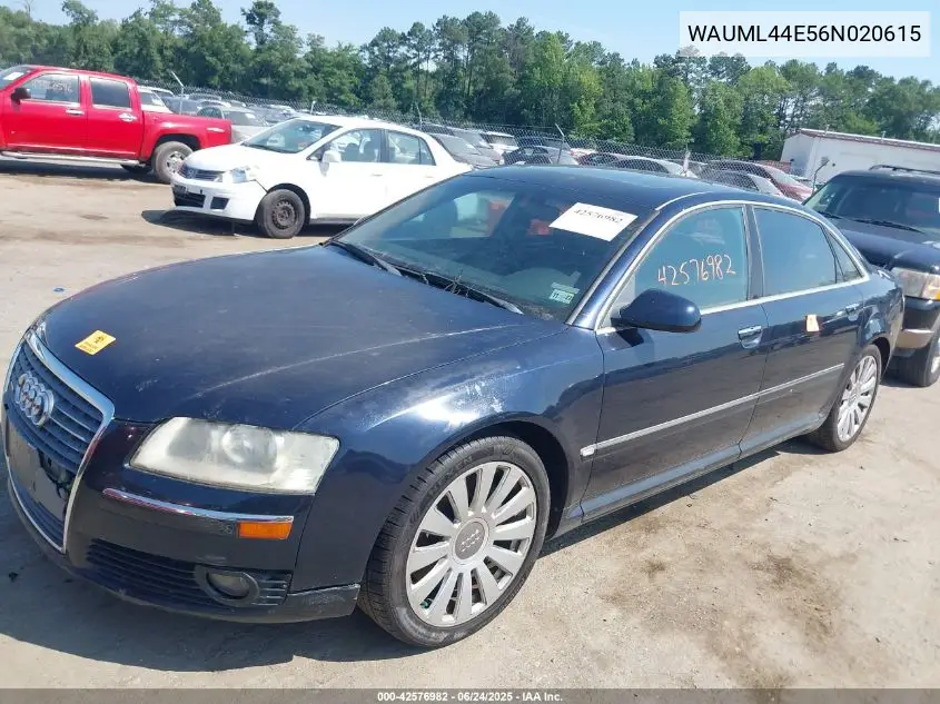 2006 Audi A8 L 4.2 VIN: WAUML44E56N020615 Lot: 42576982