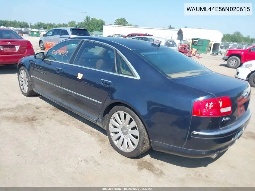 2006 Audi A8 L 4.2 VIN: WAUML44E56N020615 Lot: 42576982