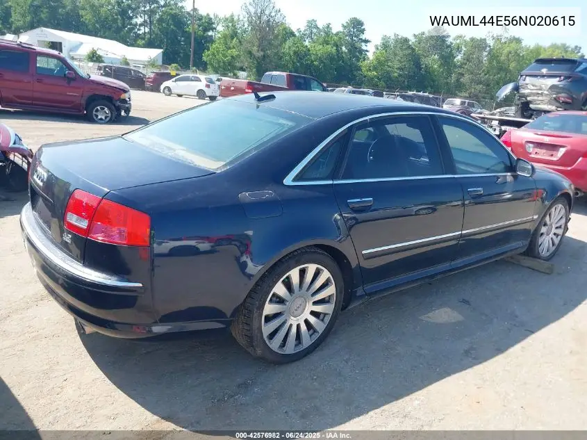 2006 Audi A8 L 4.2 VIN: WAUML44E56N020615 Lot: 42576982