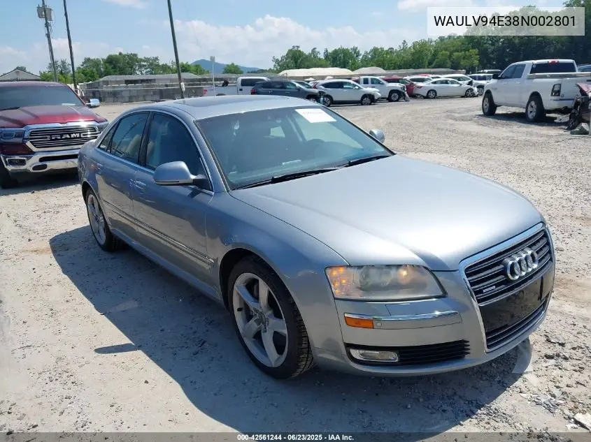 2008 Audi A8 4.2 VIN: WAULV94E38N002801 Lot: 42561244