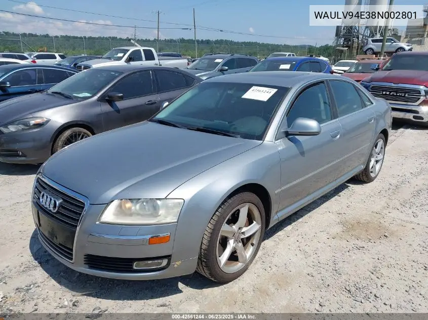 2008 Audi A8 4.2 VIN: WAULV94E38N002801 Lot: 42561244