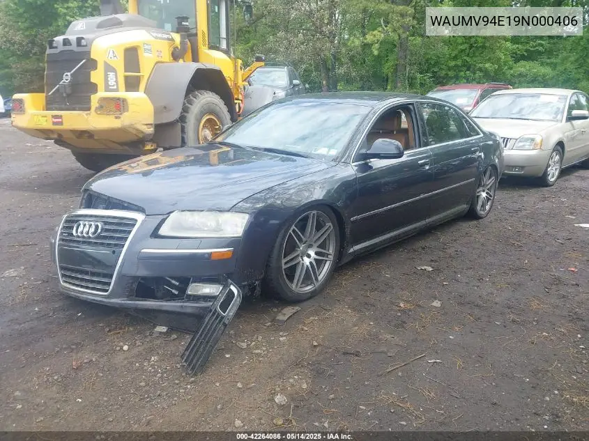 2009 Audi A8 L 4.2 VIN: WAUMV94E19N000406 Lot: 42264086