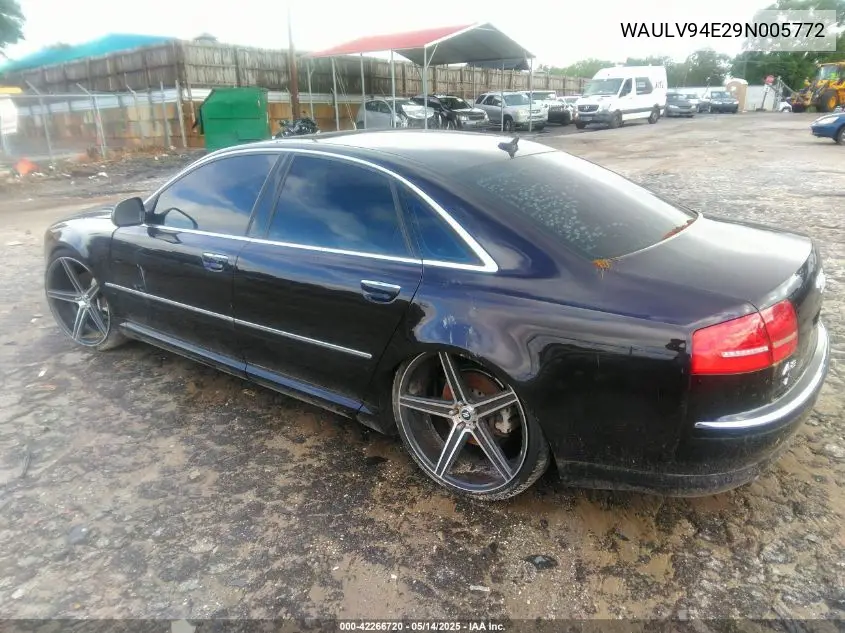 2009 Audi A8 4.2 VIN: WAULV94E29N005772 Lot: 42266720