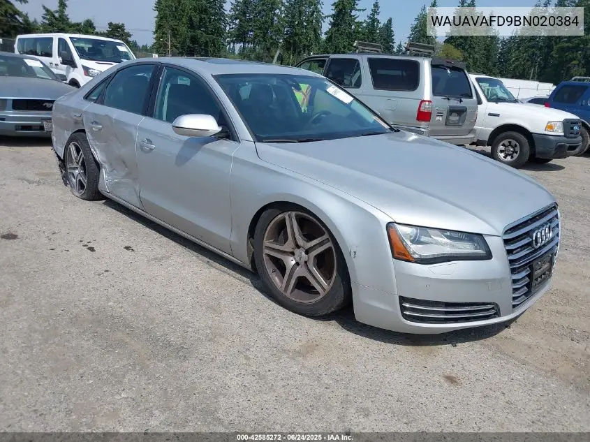 2011 Audi A8 4.2 VIN: WAUAVAFD9BN020384 Lot: 42585272