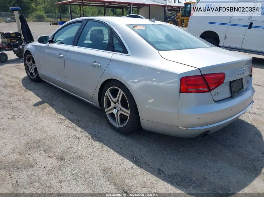 2011 Audi A8 4.2 VIN: WAUAVAFD9BN020384 Lot: 42585272