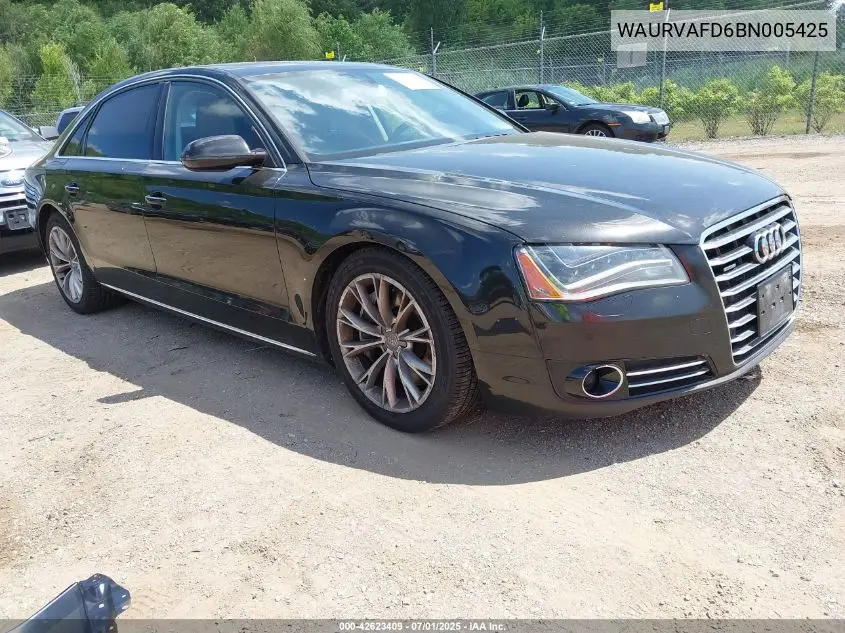 2011 Audi A8 L 4.2 VIN: WAURVAFD6BN005425 Lot: 42623409