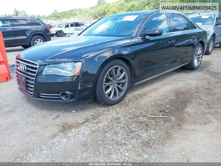 2011 Audi A8 L 4.2 VIN: WAURVAFD6BN005425 Lot: 42623409