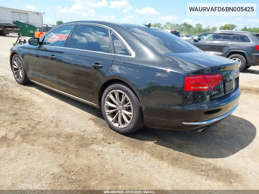 2011 Audi A8 L 4.2 VIN: WAURVAFD6BN005425 Lot: 42623409