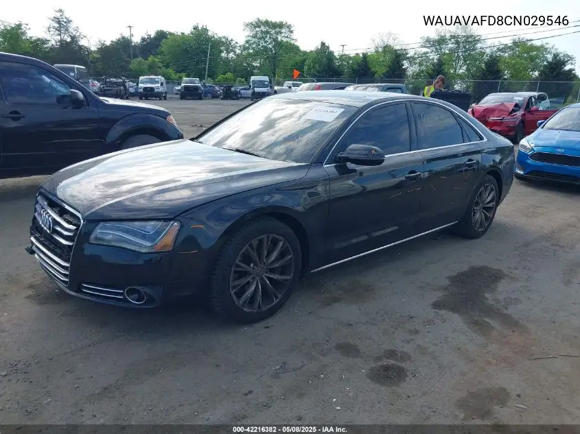 2012 Audi A8 4.2 VIN: WAUAVAFD8CN029546 Lot: 42216382