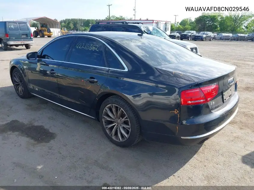 2012 Audi A8 4.2 VIN: WAUAVAFD8CN029546 Lot: 42216382
