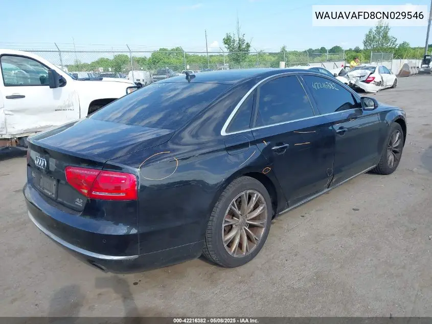 2012 Audi A8 4.2 VIN: WAUAVAFD8CN029546 Lot: 42216382