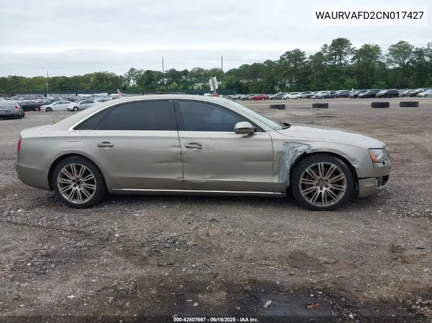 2012 Audi A8 L 4.2 VIN: WAURVAFD2CN017427 Lot: 42507667