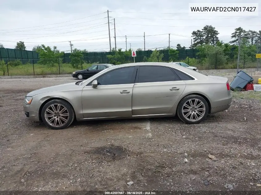 2012 Audi A8 L 4.2 VIN: WAURVAFD2CN017427 Lot: 42507667