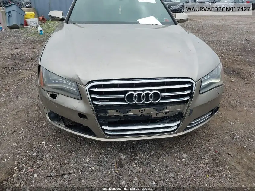 2012 Audi A8 L 4.2 VIN: WAURVAFD2CN017427 Lot: 42507667