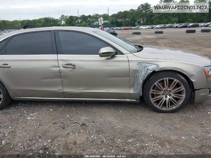 2012 Audi A8 L 4.2 VIN: WAURVAFD2CN017427 Lot: 42507667