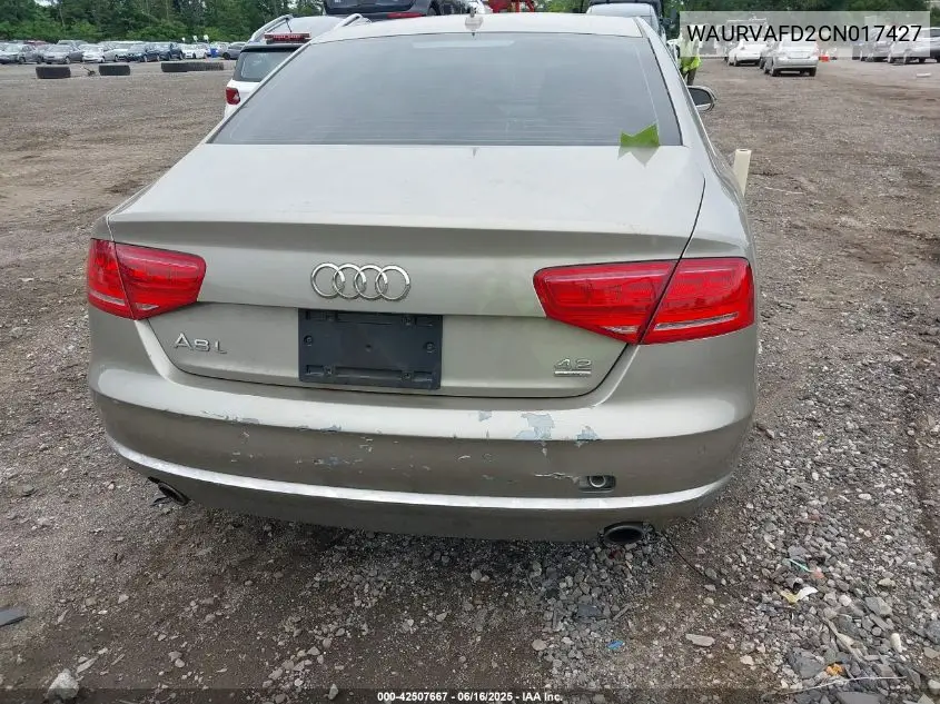 2012 Audi A8 L 4.2 VIN: WAURVAFD2CN017427 Lot: 42507667