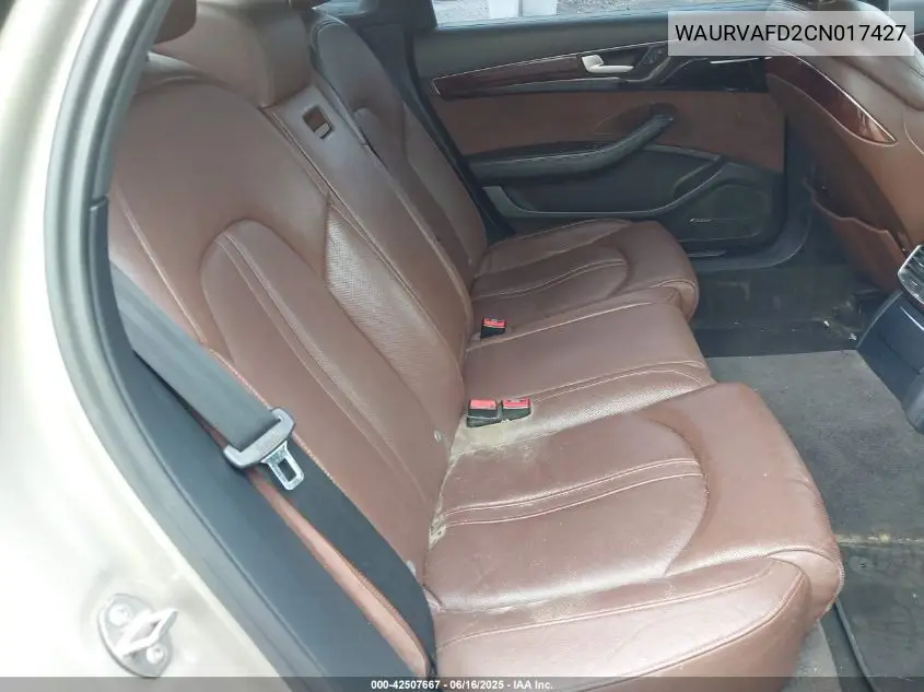 2012 Audi A8 L 4.2 VIN: WAURVAFD2CN017427 Lot: 42507667