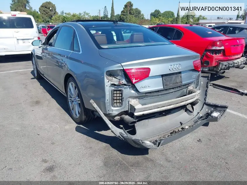 2012 Audi A8 L 4.2 VIN: WAURVAFD0CN001341 Lot: 42620764