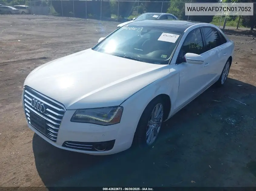2012 Audi A8 L 4.2 VIN: WAURVAFD7CN017052 Lot: 42622673