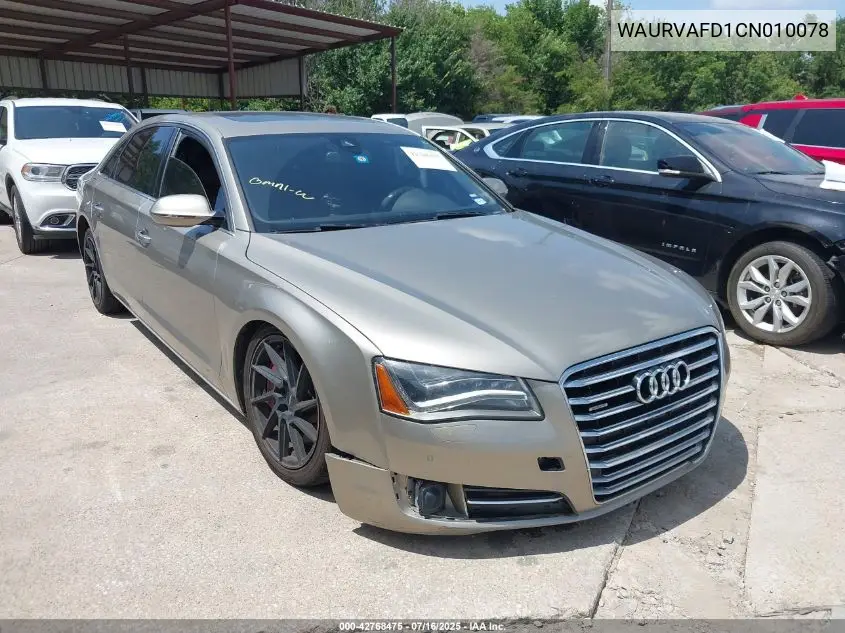 2012 Audi A8 L 4.2 VIN: WAURVAFD1CN010078 Lot: 42768475