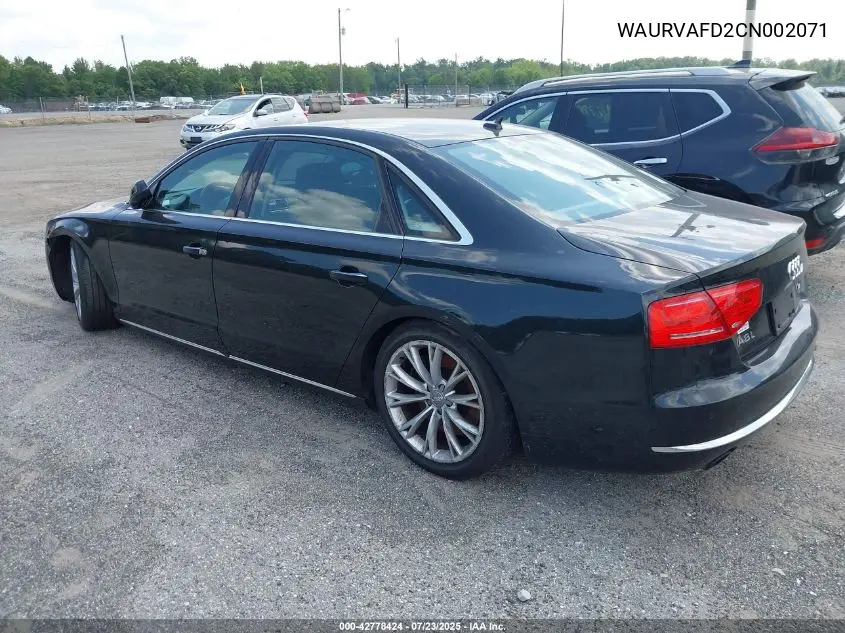 2012 Audi A8 L 4.2 VIN: WAURVAFD2CN002071 Lot: 42778424