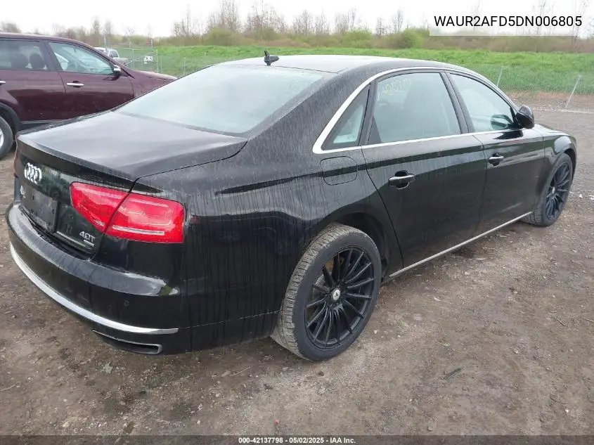 2013 Audi A8 L 4.0T VIN: WAUR2AFD5DN006805 Lot: 42137798