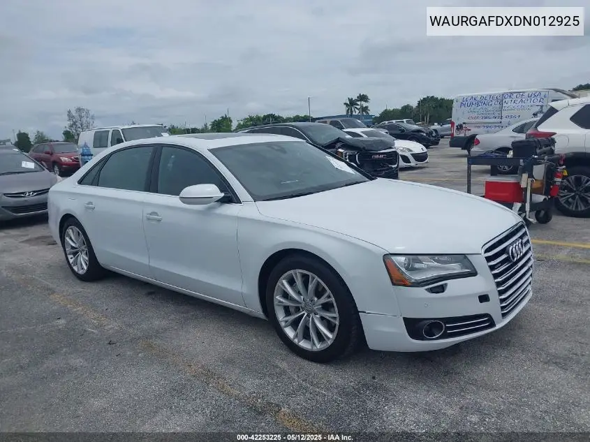 2013 Audi A8 L 3.0T VIN: WAURGAFDXDN012925 Lot: 42253225