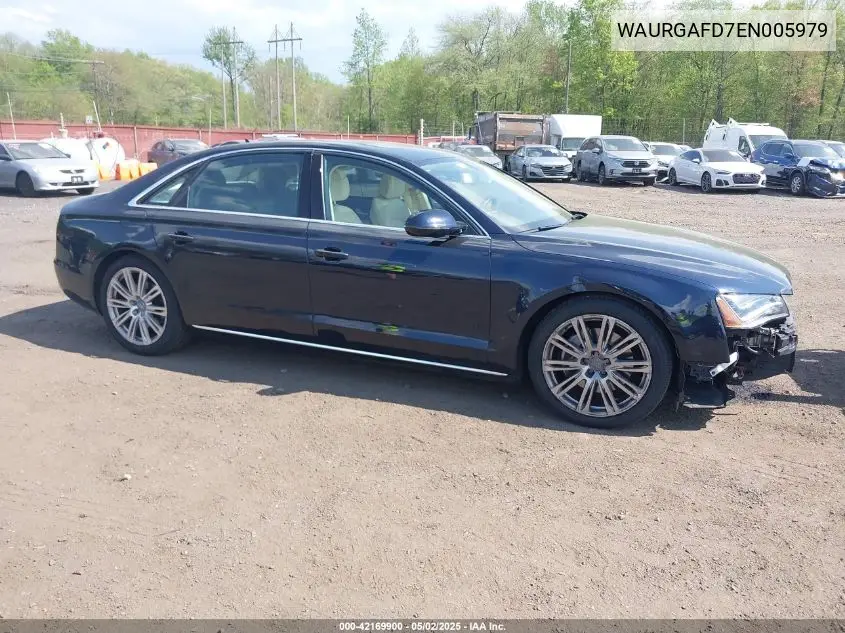 2014 Audi A8 L 3.0T VIN: WAURGAFD7EN005979 Lot: 42169900