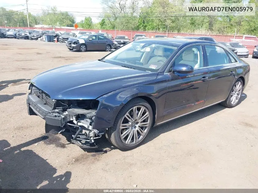 2014 Audi A8 L 3.0T VIN: WAURGAFD7EN005979 Lot: 42169900