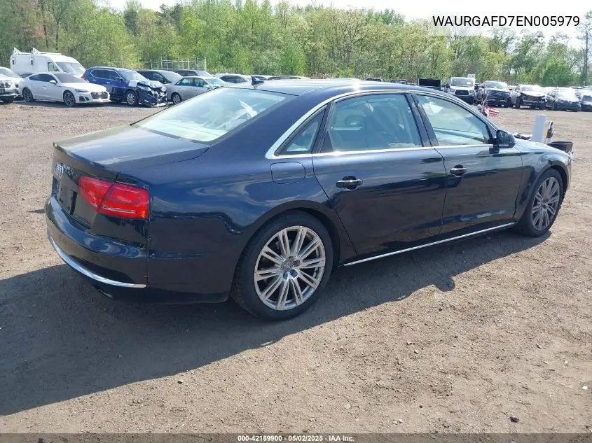 2014 Audi A8 L 3.0T VIN: WAURGAFD7EN005979 Lot: 42169900