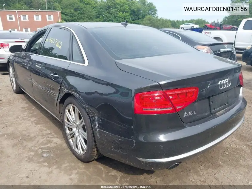 2014 Audi A8 L 3.0T VIN: WAURGAFD8EN014156 Lot: 42637262