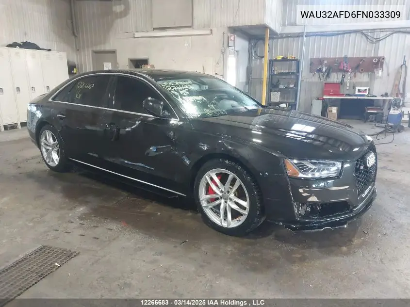 2015 Audi A8 L Quattro VIN: WAU32AFD6FN033309 Lot: 12266683
