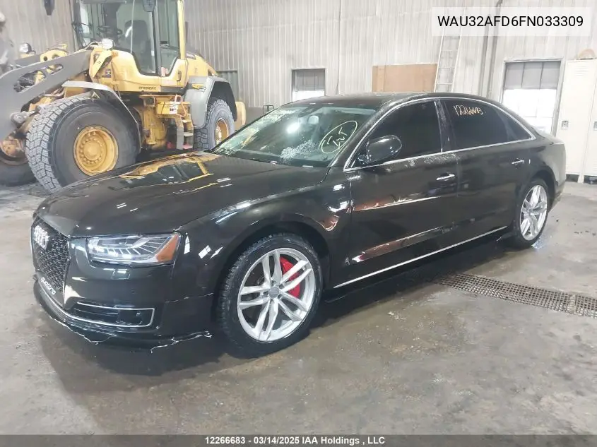 2015 Audi A8 L Quattro VIN: WAU32AFD6FN033309 Lot: 12266683