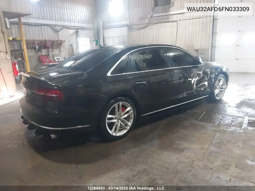 2015 Audi A8 L Quattro VIN: WAU32AFD6FN033309 Lot: 12266683