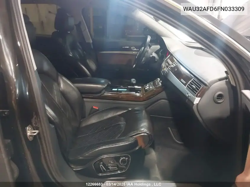 2015 Audi A8 L Quattro VIN: WAU32AFD6FN033309 Lot: 12266683