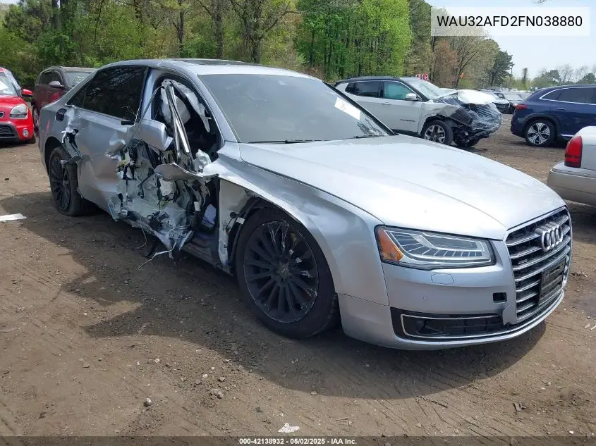 2015 Audi A8 L 4.0T VIN: WAU32AFD2FN038880 Lot: 42138932