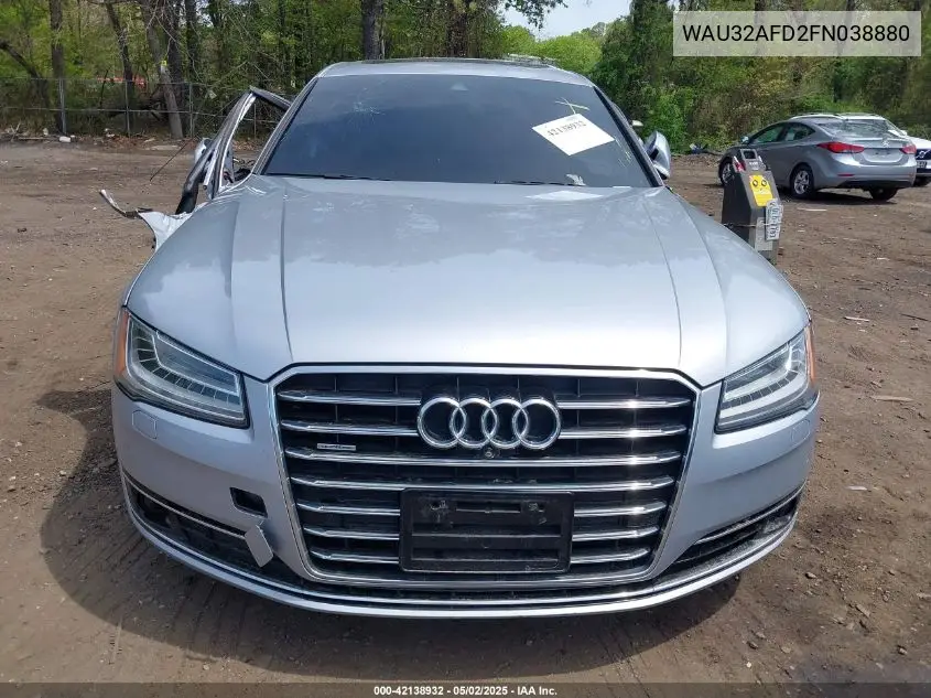2015 Audi A8 L 4.0T VIN: WAU32AFD2FN038880 Lot: 42138932